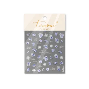 Flowers Nail Stickers 5D Emboss Sticker Mist Camellia Nail Art Stickers Nail Decals for Beauty Salon