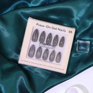 For New Arrival Cat Eye Press On ABS Gel Nails Almond False Tips OEM Private Label Finger CE Certified