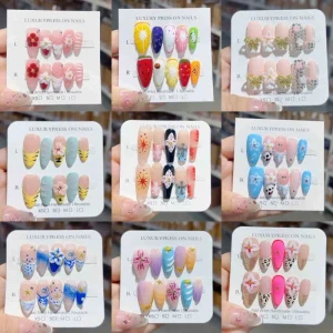 Foreign Trade Exclusive Hand Applicable Nail Tips in European and American Style Ice Transparent Shell with