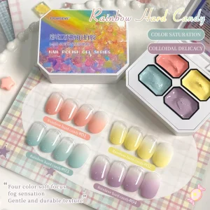 Four Grid Rainbow Hard Candy Series Pat Gel Mini Series Solid Gel Color Painting Gradient Nail Gel for Nail Art