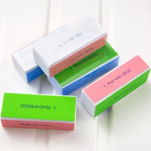 Four Side Nail Polishing High Foaming Nail Sponge Buffer Sanding File Block Soft Remover Square Manicure Disposable Art Tools