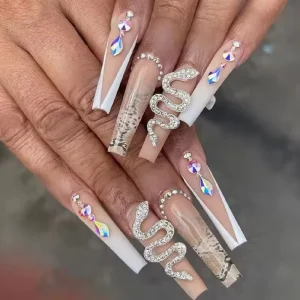 France Design Artificial Fingernails False Nails Press on Nails Handmade Custom Design for Woman