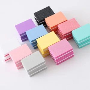 Free Custom OEM Mini Nail Buffers Sponge Foam Double Sided Eco friendly Nail Sanding Block for Nail Salon