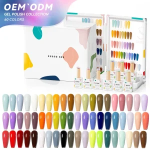Free Customize Design Summer 60 Colors Gel Polish Collection Set Box Low MOQ Private Brand Gel Nail Polish Nail Supplies