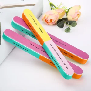 Free Logo Washable Six Sided Polishing Nail Buffer Nail File 100 180 Professional Nail Files