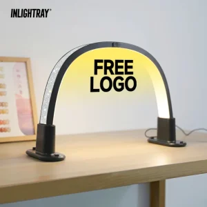 Free One Piece Customization OEM Half Moon LED Nail Lamp With Table Light For Professional Manicure Table Small Package
