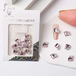 Free Sample 3D Heart Shape Metal Alloy Rhinestone Luxury Zircon Designer Nail Charms