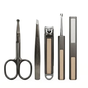 Free Sample Custom 5 Pcs Manicure Set Nail Tool Kit High Quality Nail Clippers Set with File Pusher Scissors Tweezers