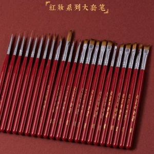 French Angular Nail Brush Set Short Synthetic Hair Crimped Ferrule UV Gel Compatible Customizable Private Label Product