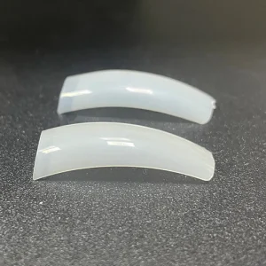 French Coffin Nail Tips Clear Natural Half Cover Nail Tips Acrylic Extension Artificial Curved False Nails