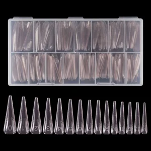 French Dual Nail Form with Embedded Thickening Full Cover Alomond Mold Acrylic Top Forms for Extension False Nail Tips
