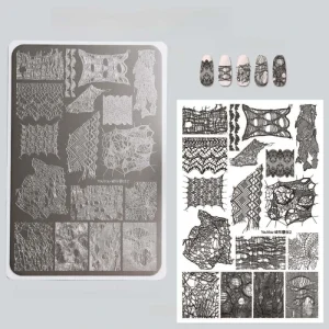 French Lace Pattern Nail Art Transfer Stamper Stainless Steel Nail Stamping Plate Manicure Transfer Tool