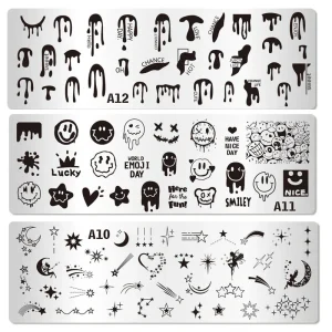 French Line Pattern Nail Stamp Templates Stainless Steel Stamping Plates Nail Art Tools