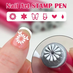 French Nail Art Stamping Pen Set 6 Piece Plastic Flower Tool Optimal for Nail Art Creations