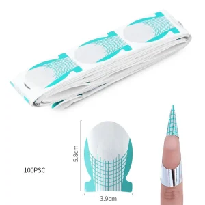 French Nail Form Tips Paper UV Gel Extension Curl Form Nail Gel Sticker Art Guide Mold Manicure Stencil Eco friendly Modern Tool