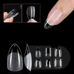 French Press on Nail Tips Short Straight Individual Sizes Pink Acrylic Finger Nail Tips for Salon Use BN06