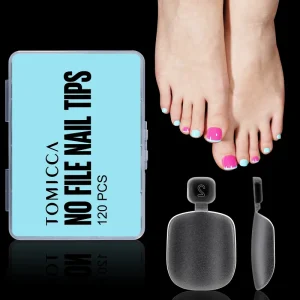 French Square Toe Nail Designs Full Cover Acrylic Artificial Toenail Tips Short Length Press On Nails