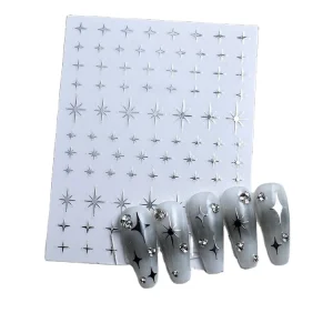 French Style Plastic Nail Art Supplies Adhesive Star Heart Figure Print Nail Art Stickers and Decals
