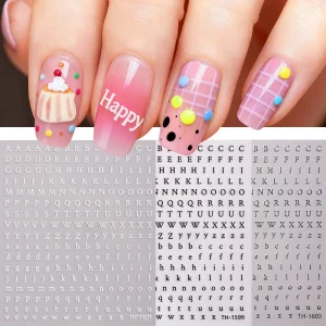 French Style Plastic Waterproof Glossy 3D Gold Foil Self-Adhesive Removable Salon DIY Nail Art Number Stickers Nail Decals