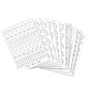 French Summer Large 3D Paper Nail Art Auxiliary Templates Hollow Stars Butterflies Cross Designs Spray Painted Adhesive