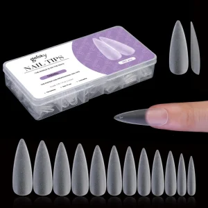 French Tip Nails Matte Gel Tips Nails Stiletto Soft Gel Nail Tip