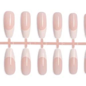 French White False Nails Detachable Long Square Artificial False Press on Manicure Faux Nails