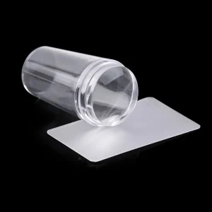 French style Nail Art Silicone Stamp Scraper 2 Piece Set Transparent Large Scraper with Stamping Plate