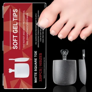 Frosted Full Cover False Toenail Tips for Women Square Press On Pedicure Nail Salons DIY Design Application for Fingers