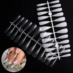 Full Cover Natural DIY False Transparent Press on False Nail Tips Acrylic Nails Display