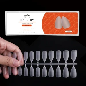 Full Cover Soft Tip Nail Almond Gel Nail Tips Oval No C Curve Nail Tips