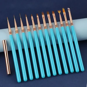 Full Set Nail Art Brushes UV Gel Liner Painting Chrysanthemum & Dusting Professional Nail Brushes