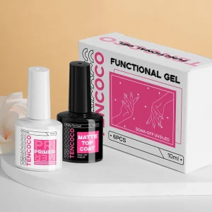 Function Nail Glue Gel Set for Rhinestone Nail Reinforce Tempered Top Coat Base Coat Acid Free Primer Matte Nail Tips Glue
