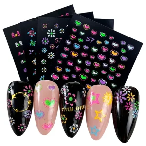 GMPC Sedex ISO EUDR Fluorescence Nail Art Sticker Girls Nail Art Set and Shinny Colors Nail Sticker 3D
