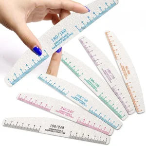Gary Wood Nail Files with Ruler 80 80 100 100 150 150 180 240 Manicure Tool Zebra Sanding Paper Thin Wooden Nail Buffer Polish