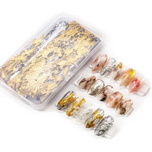Gel Nail Art Stickers 3D Designers Nails Painting Crafts Gold Silver Nail Foil Kit