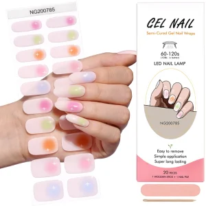 Gel Nail UV Lamp Non toxic Semi Cured 100% Real Nail Strips Gel Polish Strips