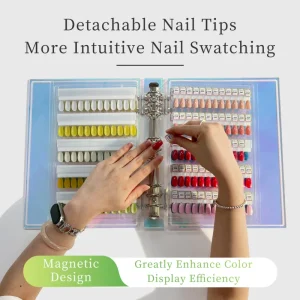 Gel Polish Color Sample Album Display Chart Storage Book Colorful Nail Art Card Magnetic Acrylic Display Style False Tips