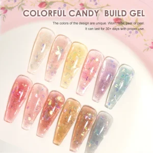 Gel Polish Soak Off Nail Extension Gel Professional Uv Led Nail Colorful Candy Build Gel