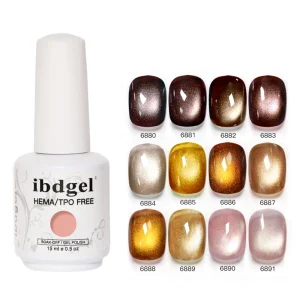 Gel Soak Off Amber Tea Brown Cat Eyes Collection Semi Transparent Jelly Gel Nail Polish Set