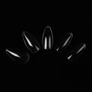 Gel X Acrylic Full Cover Clear Medium Short Artificial Almond Nail Tips for Salon Nail Art