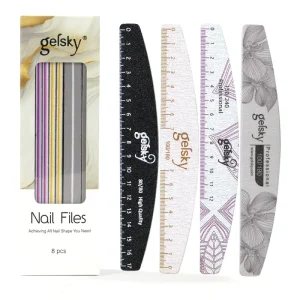 Gelsky Custom Printed Nail Files and Buffer 80 100 150 180 240 Washable Nail File Set Customized Manicure Tool Nail File Kit
