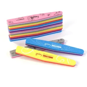 Gelsky Double Side Mix Colors Nail Buffer Custom Logo 100 180 Sponge Nail File Professional Custom Printing Nail Buffer