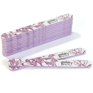 Gelsky Double Sided Emery Board Nail File Pink Nail Files 100 180 Thin Nail File Straight Shape Manicure Tool