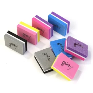 Gelsky Nail Buffer Mini Private Label Logo Washable Nail Files Double Colors Mini Nail Buffers