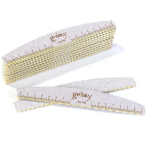Gelsky Nail Files 100 180 Half Moon Zebra Nail File 100 100 Double Sided Customized Emery Board 100 100 Grit Nail File