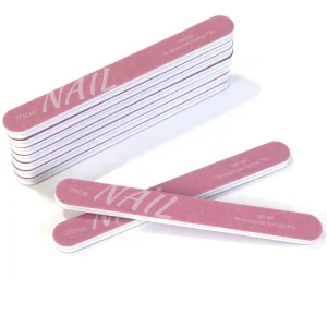 Gelsky Pink Nail Buffers Straight Shape Sponge Nail File Double Sided 100 180 Grit Nail Shiner Buffer