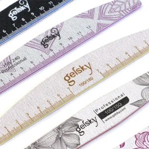 Gelsky Washable Reusabl Pink Nail Files Double Sided Nail File and Buffer High Abrasion Resistance Zebra Nail File Set