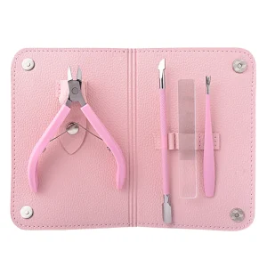 Girls Manicure Pedicure Set Stainless Steel 4-Piece Beauty Personal Nail Care Tool Kit Nail Clippers Set