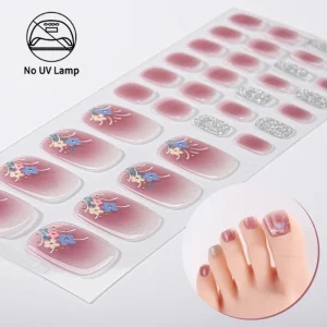 Glitter Thick Baked Free Non toxic CMYK Colors Nail Polish Gel Stickers for Women Foot Decoration
