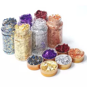 Gold Foil Flakes for Resin Gilding Flakes Metal Gold Leaf Flakes for Nails Crafts Painting Art Slime